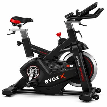 Imagem de Bicicleta de Spinning Eletromagnética Evox Fitness X6 Disco 20kg 32 Níveis Bluetooth Zwift Kinomap 150kg Uso Residencial