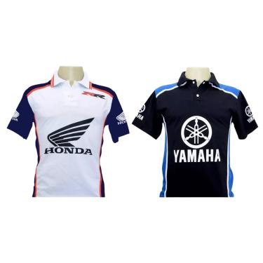 Imagem de Camiseta Polo Camisa Moto Gp Honda Yamaha 2 Peças Promo