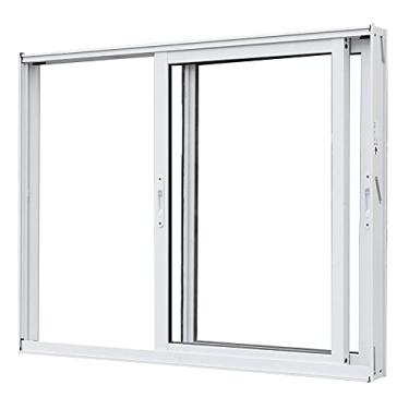 Imagem de Janela de Alumínio Branco Vitro de Correr 2 Folhas Móveis Sem Grade Atlântica Magnum