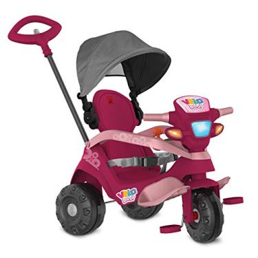 Imagem de Triciclo Velobaby Reclinavel C/ Capota Passeio & Pedal (Pink), Bandeirante, Pink