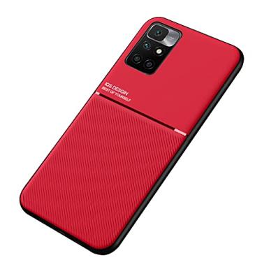 Imagem de Kepuch - Capa para Xiaomi Redmi 10/Redmi Note 11 4G 2021 - Case de Metal Embutida - Vermelho