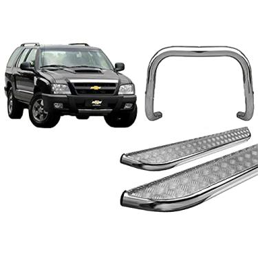 Imagem de KIT QUEBRA MATO + ESTRIBO CHAPA CROMADO PARA BLAZER