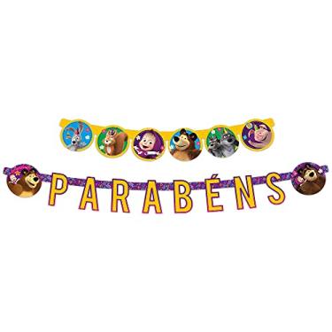 Imagem de FAIXA PARABENS MASHA E O URSO CLASSICA 01 un.