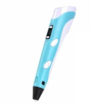 Imagem de Caneta de impressão 3D MAXBROTHERS com temperatura/velocidade ajustável com carregamento USB, brinquedos criativos, presentes de artesanato para crianças e adultos (azul)