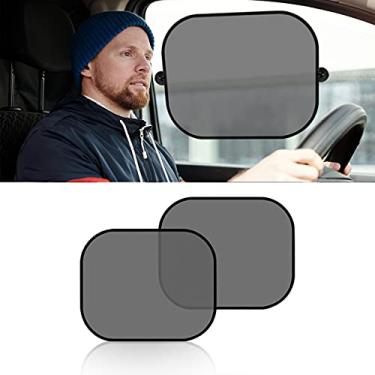 Imagem de Pacote com 2 protetores solares universais de janela de carro, protetor solar aderente para janelas de carro – proteção solar, brilho e raios UV para o seu filho – Persianas de janela lateral para o carro, bloqueia mais de 98% dos raios UV nocivos (pequeno)