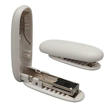 Imagem de grampeador de mesa,Mini grampeador, grampeador padr?o, grampeador port¨¢til dobr¨¢vel com economia de trabalho, um dedo, sem esfor?o, grampeador (White), Mini grampeador Pequenos Grampeadores Port