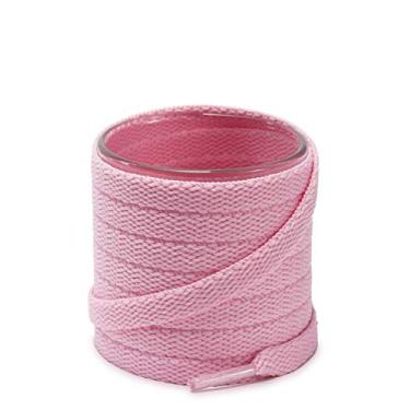 Imagem de Cadarços de sapato Shoemate cor sólida 5/16 polegadas para tênis e sapatos esportivos com 4 cadarços Aglets, 28 Pink, 27"(69cm)
