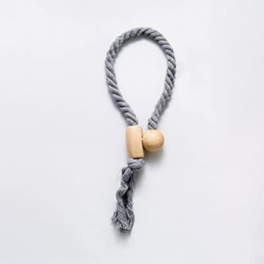 Imagem de 2 pçs/conjunto corda de algodão fivela magnética fivela de cortina cinto de algodão fivela de cortina moderna minimalista criativa fivela de cortina, cinza