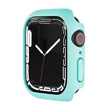 Imagem de SOLOLUP Capa para Apple Watch 41 mm, capa rígida de policarbonato com moldura antiarranhões, capa protetora para série 8/7, menta