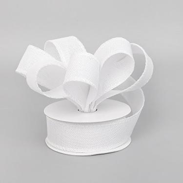Imagem de (White) - Burlap Ribbon Perfect for Wedding Home Decoration Gift Wrap Bows Made Handmade Art Crafts 3.8cm X 10 Yard Spool (White)
