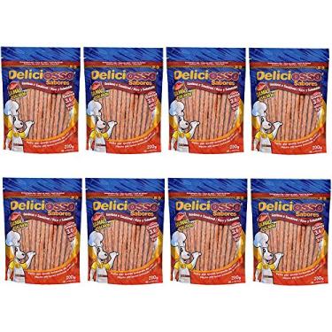 Imagem de Combo 8 Unidades Petisco Para Cachorro Ossinho Palito Deliciosso Salmão 200g cada