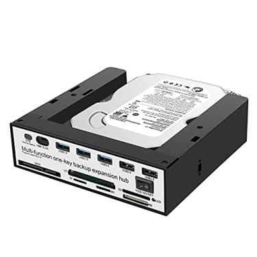 Imagem de VSVABEFV Unidade de disco rígido externo SATA 3.0 para 6.3 cm e 8.9 cm sem ferramentas, HDD, suporta função de backup de uma tecla, estação de ancoragem com leitor SD/CF/MS/XD/TF/M2 - Preto