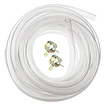 Imagem de Tubo de vinil transparente de grau alimentício flexível 8 mm ID tubo de plástico PVC tubo de mangueira de ar de água com 2 braçadeiras de mangueira de 4 m