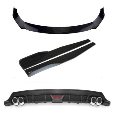 Imagem de Body Kit Universal Ajustável Black Piano Spoiler Saia VW GM
