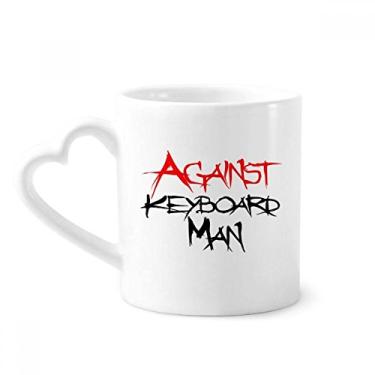 Imagem de Caneca masculina Against Keyboard Caneca de café cerâmica copo de coração de vidro