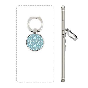 Imagem de Barra de notas musicais branca azul suporte de anel de telefone suporte universal