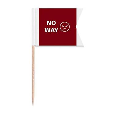 Imagem de Expression Rejection No Way Negatividade, bandeiras de palito, marcação de rotulagem para bolo de festa, prato de queijo