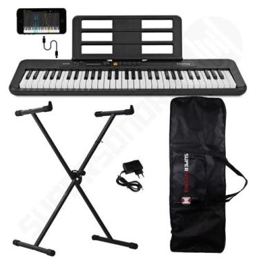 Imagem de Kit Teclado Musical Casiotone Ct-S200 Casio Preto Aplicativo Chordana