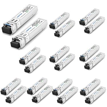 Imagem de QSFPTEK Módulo de modo único 10G SFP+ Bidi LC para Cisco SFP-10G-BXD-I (1330nm-TX/1270nm-RX) / SFP-10G-BXU-I (1270nm-TX/1330nm-RX), 10KM, DDM Ubiquiti UniFi, Mikrotik, Netgear - 10 par, 0