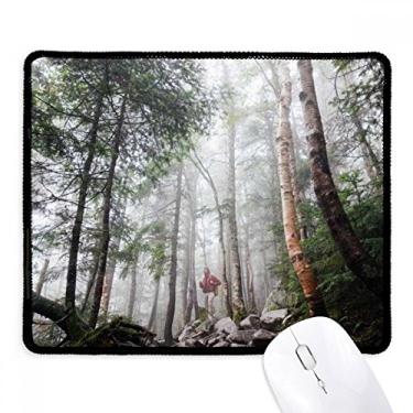 Imagem de Mousepad Fog Forestry Science Nature Scenery Tapete de borracha para jogos