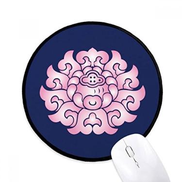 Imagem de Mouse pad de flor de flor de lótus rosa para escritório tapete redondo para computador