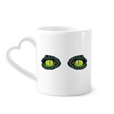 Imagem de Caneca de decoração de olho de crocodilo de desenho animado de cerâmica copo de coração de vidro