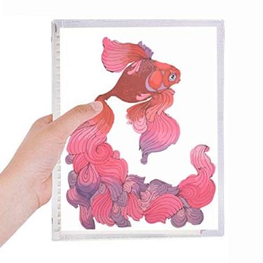 Imagem de Caderno de anotações Cyprinoid vermelho, rosa, roxo, folhas soltas, diário recarregável, artigos de papelaria