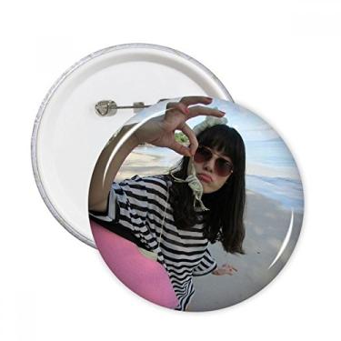 Imagem de Onda de praia Ellie Yao Sea caranguejo eremita pinos redondos distintivo decoração roupas 5 peças presente