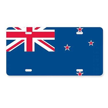 Imagem de DIYthinker Bandeira nacional da Nova Zelândia país da Oceania placa de licença decoração de aço inoxidável automóvel