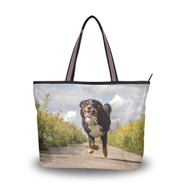 Imagem de Bolsa de ombro My Daily feminina Happy Bernese Mountain Dog, Multi, Large