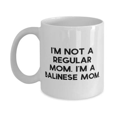 Imagem de Útil gato balinês, I'm Not a Regular Mom I'm a Balinese Mom, Piada 325 g Caneca para Cat Mom From Friends