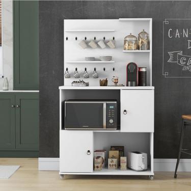 Imagem de armario para cantinho do cafe com espaço para microondas cafeteira 2 portas patrimar