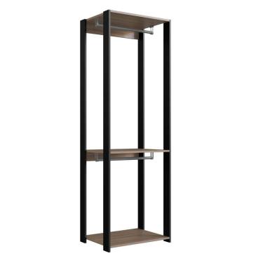 Imagem de Módulo para Closet com Cabideiro e Prateleira 183x45x57cm Prodecor Preto/Montana