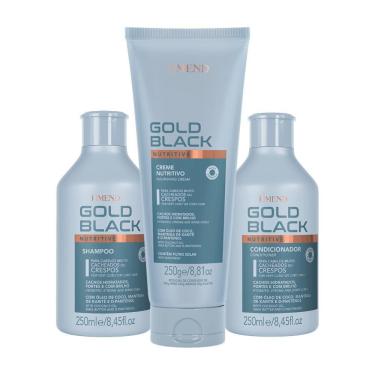 Imagem de Kit Amend Gold Black Shampoo Condicionador E Creme Nutritivo
