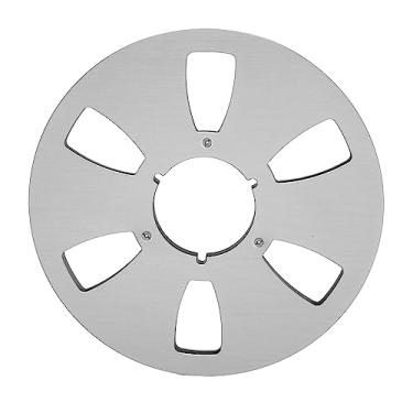 Imagem de Carretel Vazio de 1/4 de 10 Polegadas, Carretel Vazio de Fita de Som Universal 6 Furos Substituição Abertura Peça da Máquina Alta Resistência para Carretel a Carretel Toca-fitas (Prata)