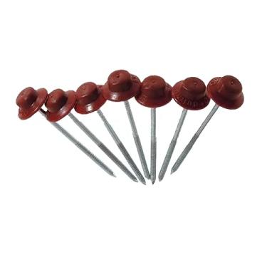 Imagem de Kit 3 Pregos Fácil Telha Ecológica Onduline Vermelho 18Un