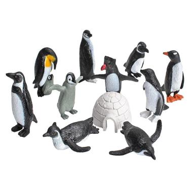 Imagem de 11pc brinquedos de animais marinhos estatuetas decoração de casa pré-escolar educacional arcti animais de inverno presente de natal