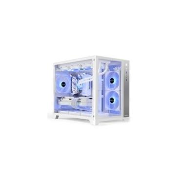 Imagem de Gabinete Gamer Hyrax HGB710, Mini Tower, M-ATX, Frontal e Lateral Em Vidro Temperado, Sem FANs, Branco - HGB710W