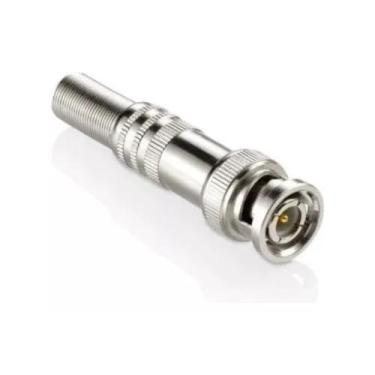 Imagem de Kit 20 Conector Bnc Macho Com Mola Em Aço Inox P/Cabo 4mm (Parafuso)