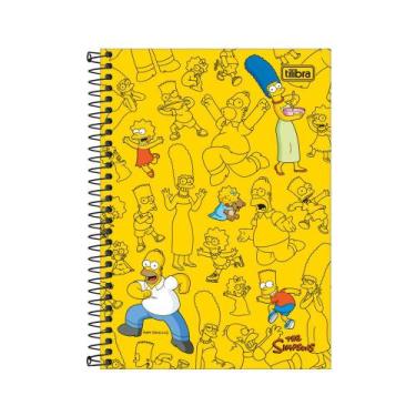 Imagem de Caderno Espiral Universitário Simpsons - Amarelo - 80 Folhas - Tilibra
