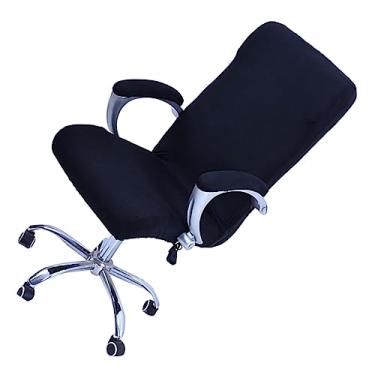 Imagem de Lurrose 2 Unidades capa de cadeira de escritório de pano Protetor de cadeira de computador Decoração para cadeiras tampa do assento da cadeira chefe toalhas de mesa pretas capas de cadeira