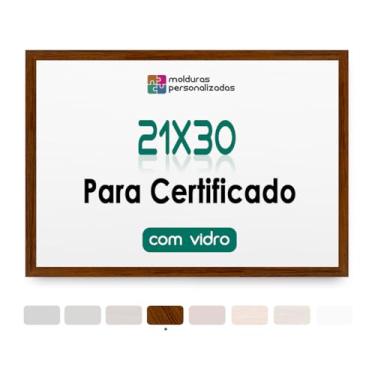 Imagem de Moldura Quadro A4 21x30 com Vidro para Imagem Foto Certificado Diploma (Oncinha, 1,5 cm)