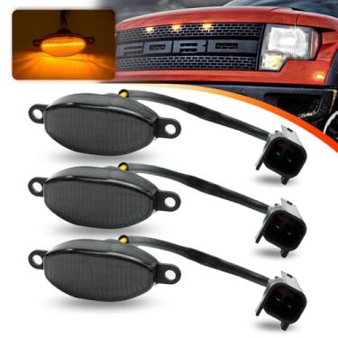 Imagem de Lentes fumadas âmbar LED Raptor Lights para Ford F150 SVT Raptor Pick Up 2017-2019 Ford Raptor Pick Up 2017-2019 Kit de luzes dianteiras para dirigir diurno F-150 Lâmpadas DRL