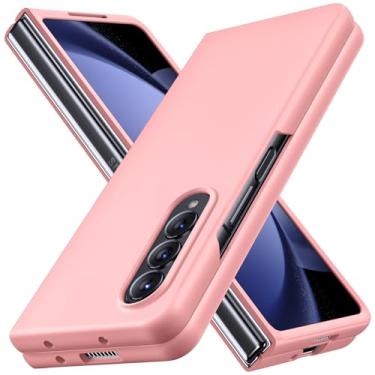 Imagem de YSLBWLE Capa para Samsung Galaxy Z Fold 3, capa de telefone fina e de proteção de nível militar, capa protetora de policarbonato rígido à prova de choque rosa 20-zfold3-04