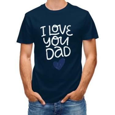 Imagem de CHAIKEN&CAPONE Camisetas masculinas I Love You Dad, camisetas masculinas para pai, Estilo azul-marinho, M