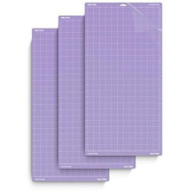 Imagem de Nicapa Tapete de corte de aderência forte para Cricut Maker 3/Maker/Explore 3/Air 2/Air/One (30,5 x 61 cm, 3 tapetes) tapetes de reposição para acolchoamento azul adesivo forte