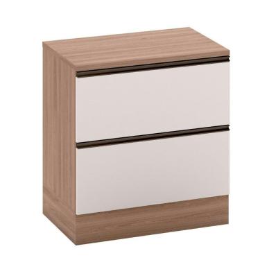 Imagem de Balcão Com Tampo 80 Cm 1 Porta 1 Gaveta Etna Poliman Móveis Carvalho Oak E Off White