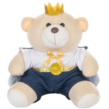 Imagem de Urso De 18cm Para Nicho Decoração Menino Principe Azul Marinho Bebê Baby Decoração Quarto Festa Pelúcia Presente Revelação