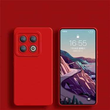 Imagem de Capa de telefone de silicone líquido quadrado para oneplus 9 9rt 9r 10 pro proteção de lente capa macia para oneplus 11 ace 2 12, vermelho, para oneplus 9 rt