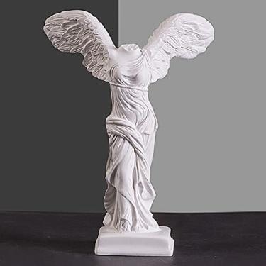Imagem de Yahu Lando Estátua de vitória alada de Samotrácia, estátua para decoração de casa romana, estatueta de Victoria antiga, decoração de mitologia grega para quarto/sala de estar/escritório, 13 cm